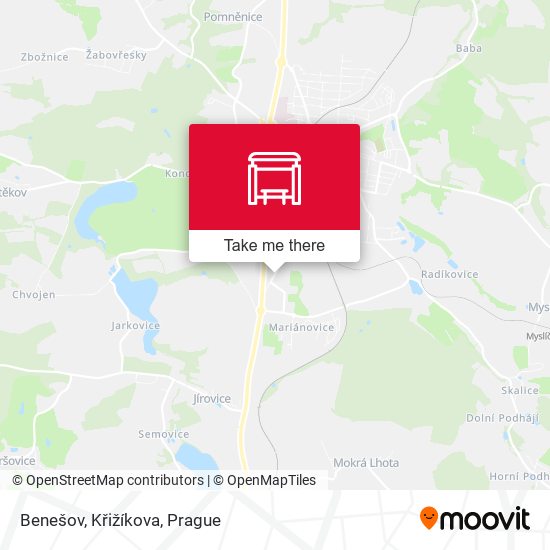 Benešov, Křižíkova map