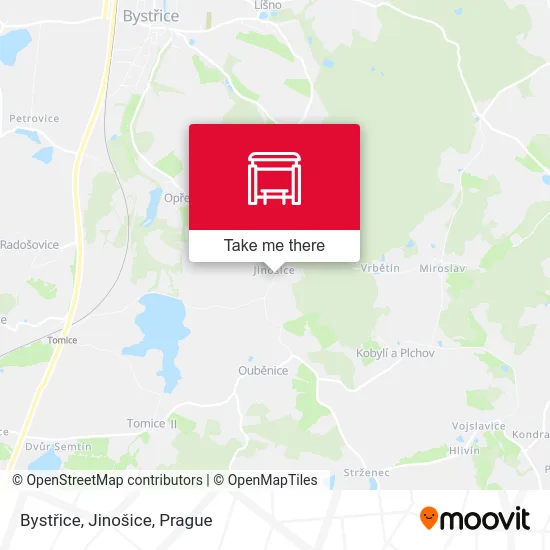 Карта Bystřice, Jinošice