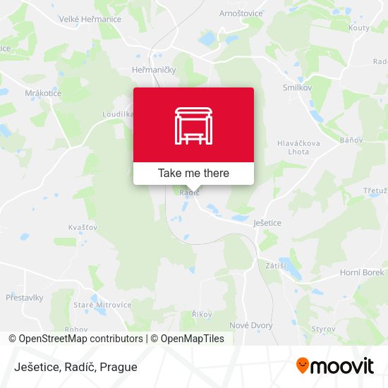 Карта Ješetice, Radíč