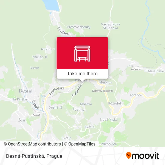 Карта Desná-Pustinská