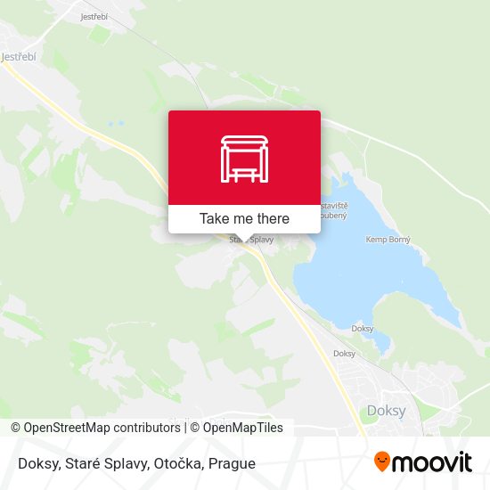 Карта Doksy, Staré Splavy, Otočka