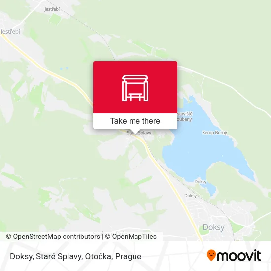 Карта Doksy, Staré Splavy, Otočka