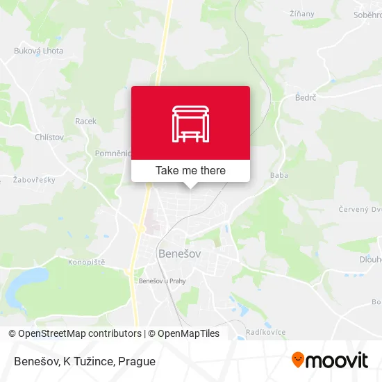 Карта Benešov, K Tužince