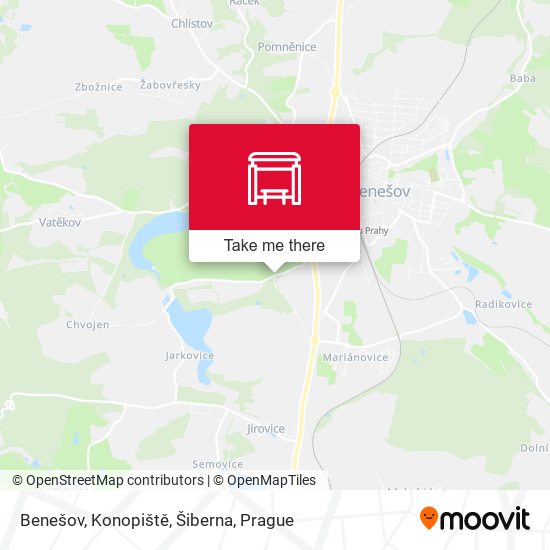 Benešov, Konopiště, Šiberna map