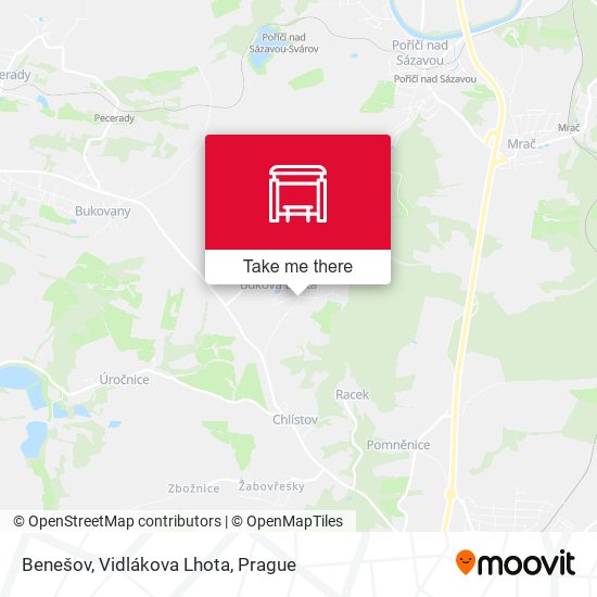 Карта Benešov, Vidlákova Lhota
