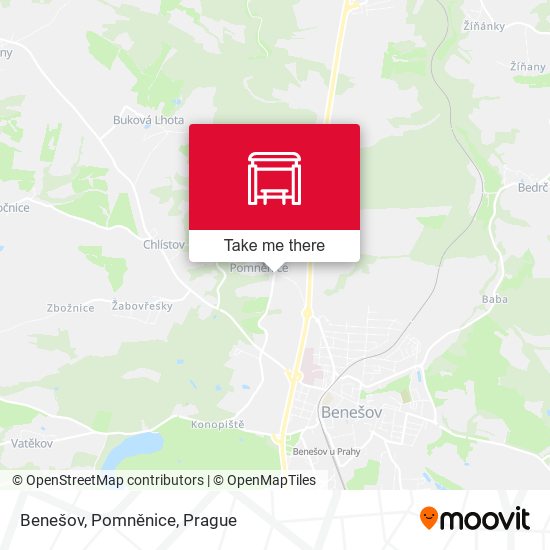 Benešov, Pomněnice map