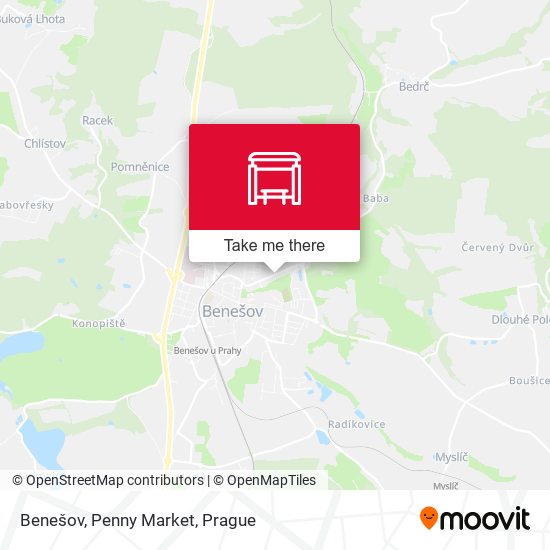 Benešov, Penny Market map