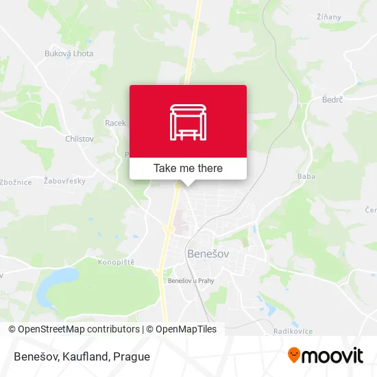 Карта Benešov, Kaufland