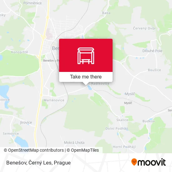 Карта Benešov, Černý Les