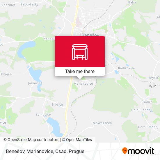 Benešov, Mariánovice, Čsad map