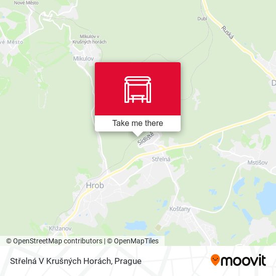 Střelná V Krušných Horách map