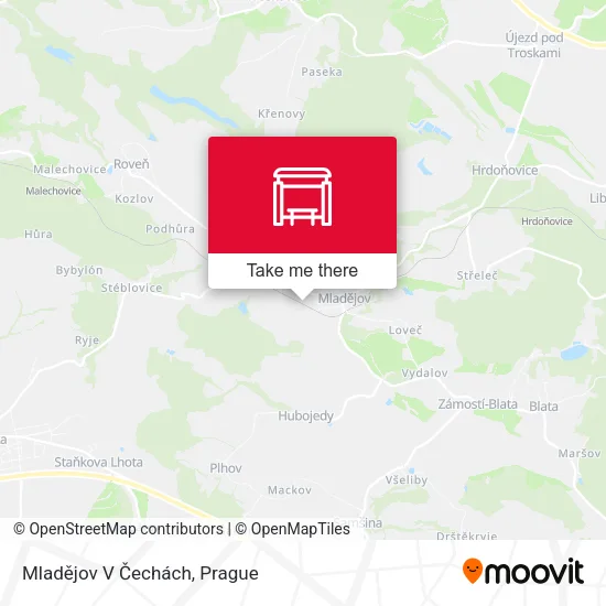 Карта Mladějov V Čechách