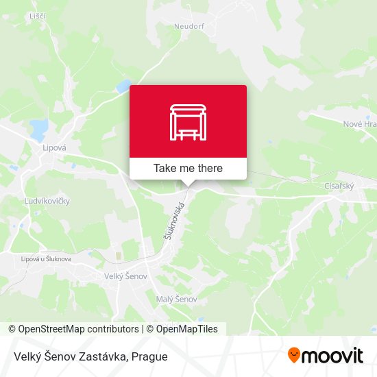 Velký Šenov Zastávka map