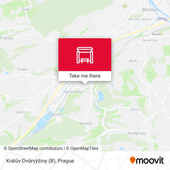 Карта Králův Dvůrvýšiny (B)