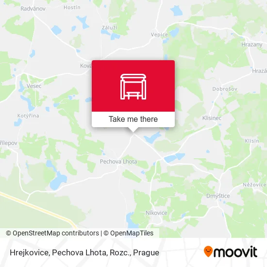 Карта Hrejkovice, Pechova Lhota, Rozc.