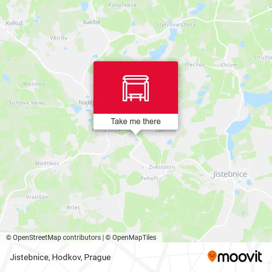 Карта Jistebnice, Hodkov