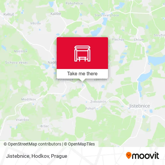 Карта Jistebnice, Hodkov