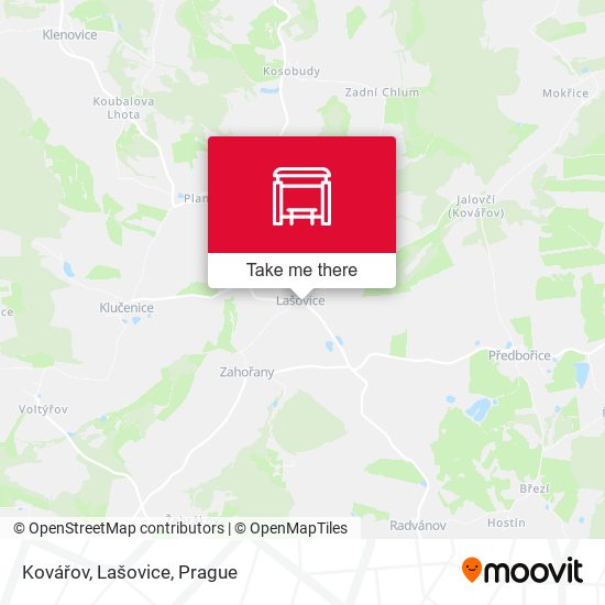 Kovářov, Lašovice map