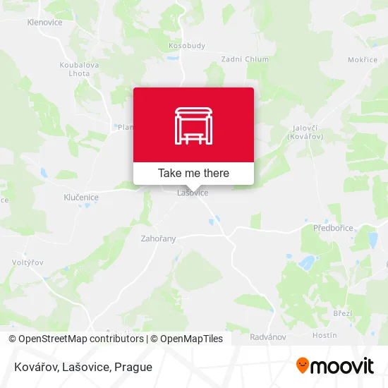 Карта Kovářov, Lašovice
