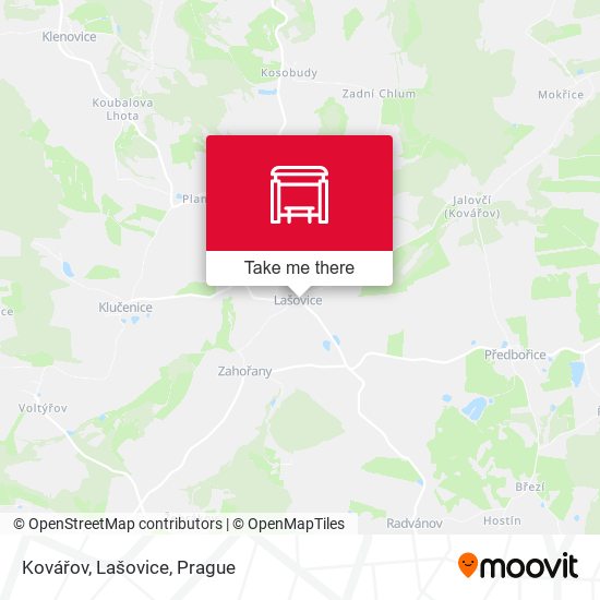 Kovářov, Lašovice map