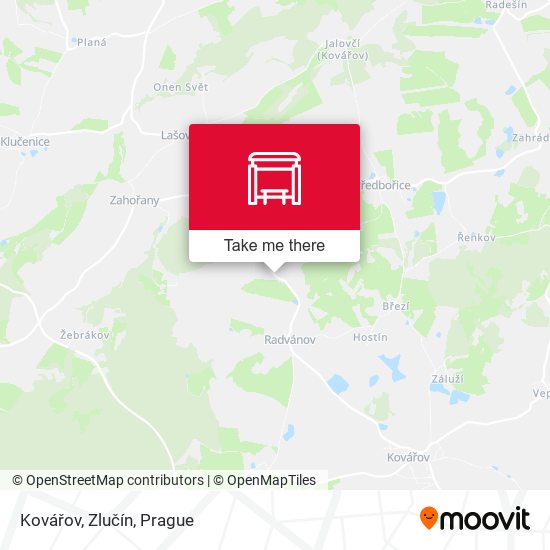 Kovářov, Zlučín map