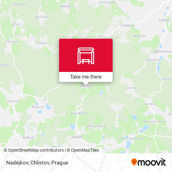 Nadějkov, Chlístov map