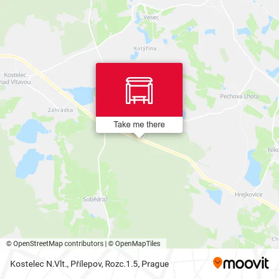 Карта Kostelec N.Vlt., Přílepov, Rozc.1.5