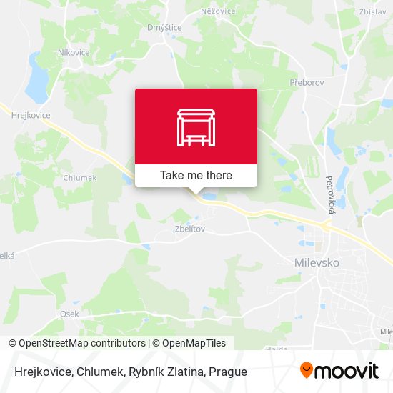 Hrejkovice, Chlumek, Rybník Zlatina map