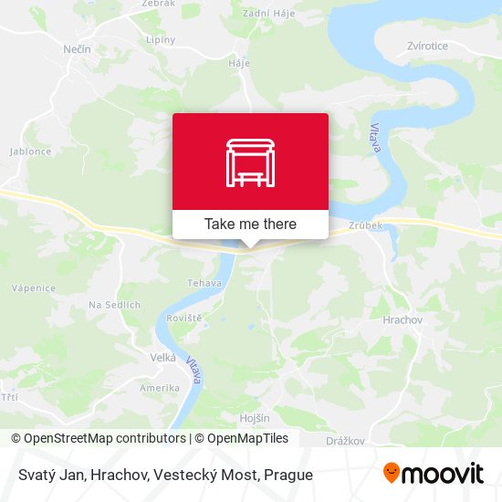 Svatý Jan, Hrachov, Vestecký Most map