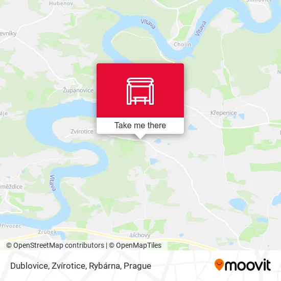 Карта Dublovice, Zvírotice, Rybárna