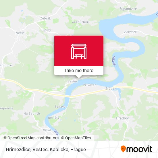Hřiměždice, Vestec, Kaplička map