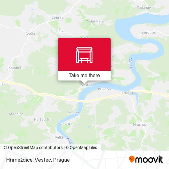 Hřiměždice, Vestec map