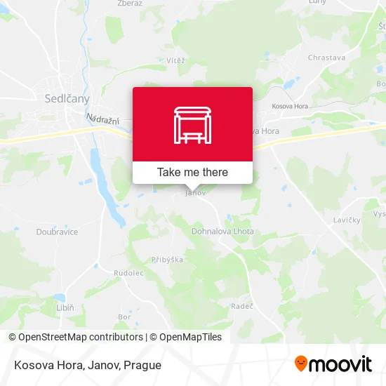 Карта Kosova Hora, Janov