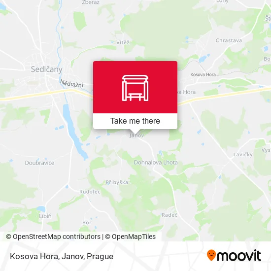Карта Kosova Hora, Janov