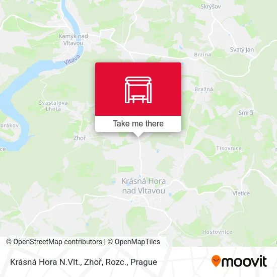 Карта Krásná Hora N.Vlt., Zhoř, Rozc.