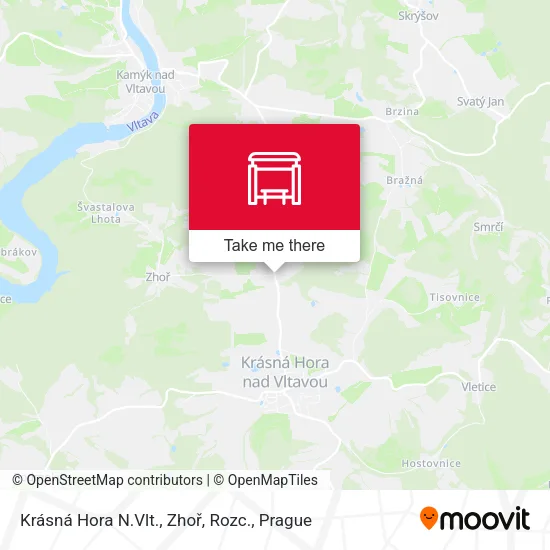 Карта Krásná Hora N.Vlt., Zhoř, Rozc.