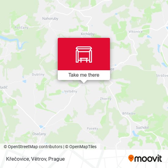 Křečovice, Větrov map