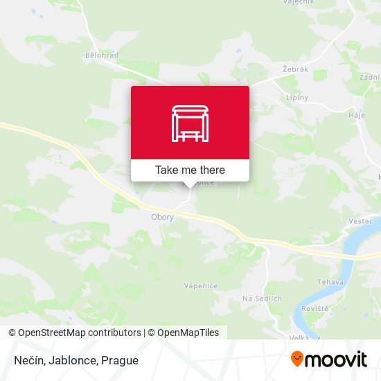Nečín, Jablonce map