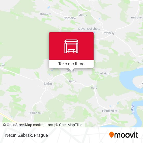 Nečín, Žebrák map