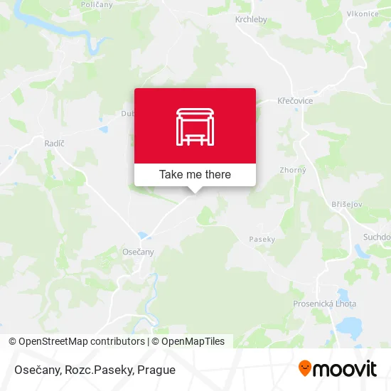 Карта Osečany, Rozc.Paseky