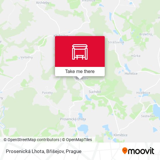 Карта Prosenická Lhota, Břišejov