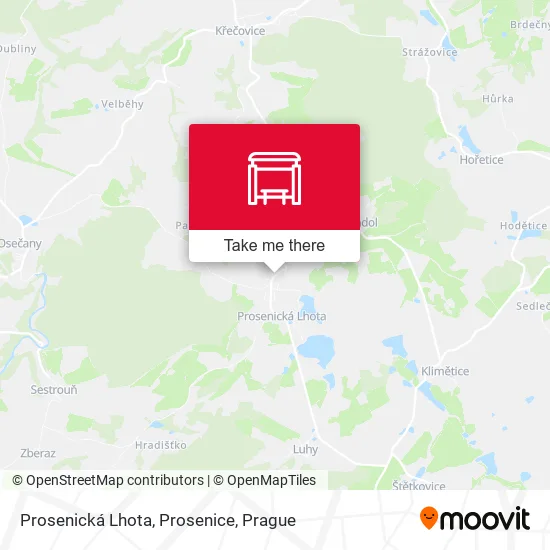 Карта Prosenická Lhota, Prosenice