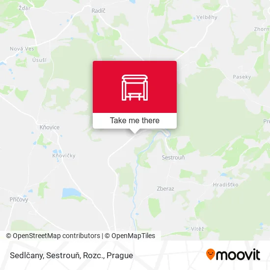 Карта Sedlčany, Sestrouň, Rozc.