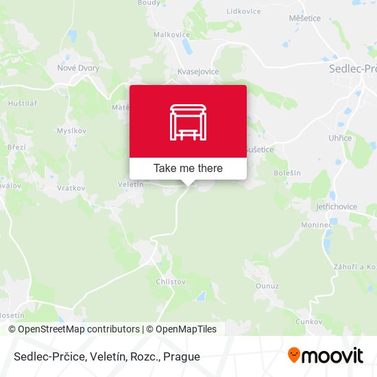 Карта Sedlec-Prčice, Veletín, Rozc.