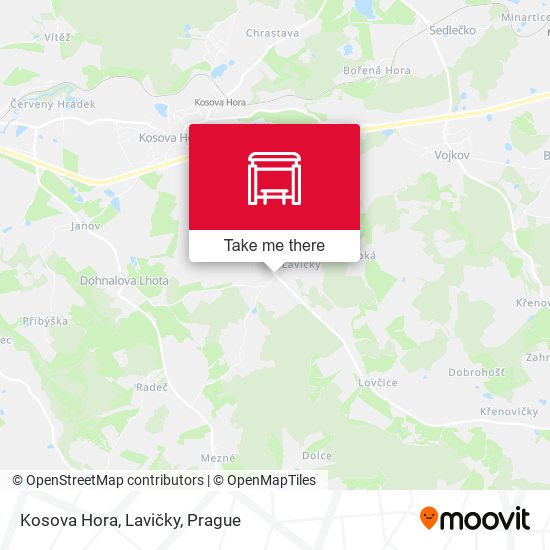 Kosova Hora, Lavičky map