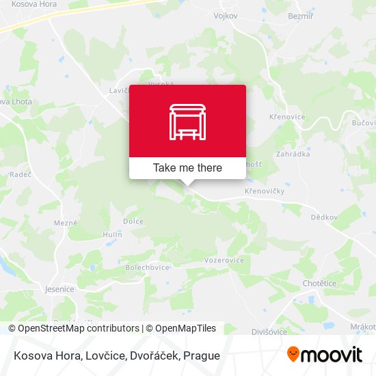 Kosova Hora, Lovčice, Dvořáček map