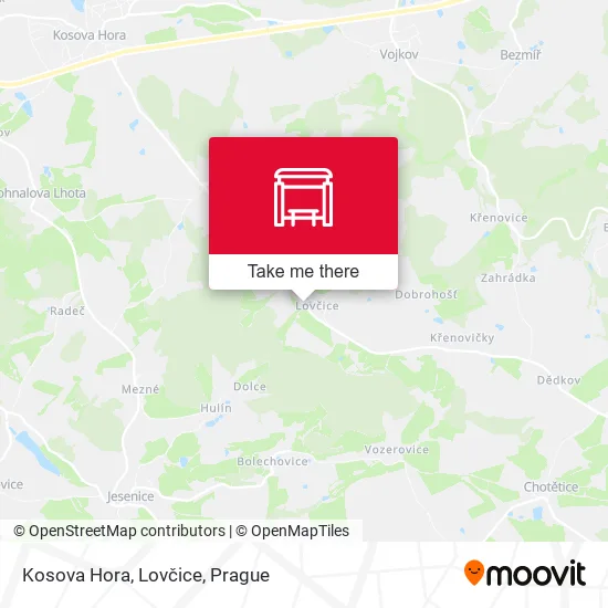 Карта Kosova Hora, Lovčice