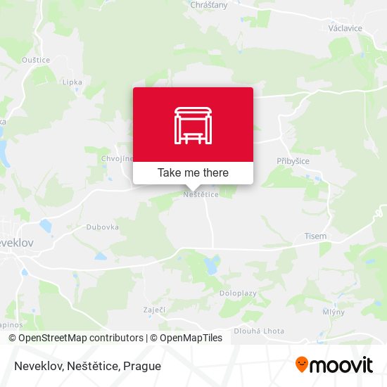 Neveklov, Neštětice map
