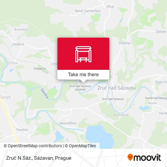 Zruč N.Sáz., Sázavan map
