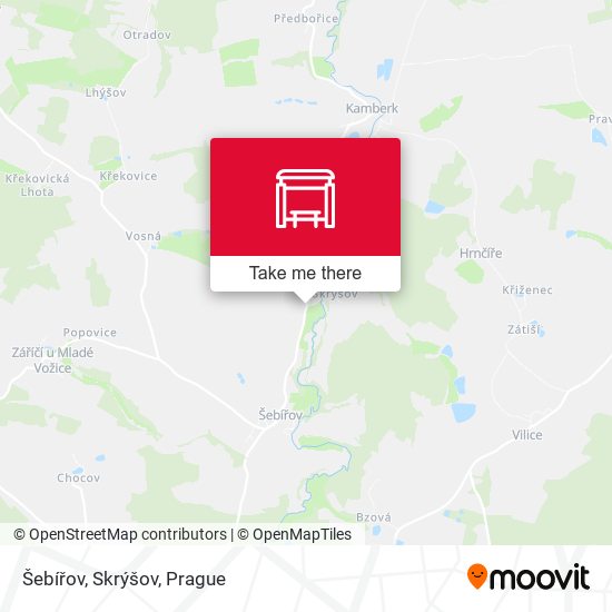 Šebířov, Skrýšov map